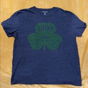 Lucky Brand Gray Short Sleeve Tee with Shamrock Design